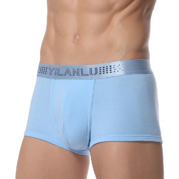 Mens Sexy Lycra Cotton Underwear Casual Solid Color Trunk Briefs ...